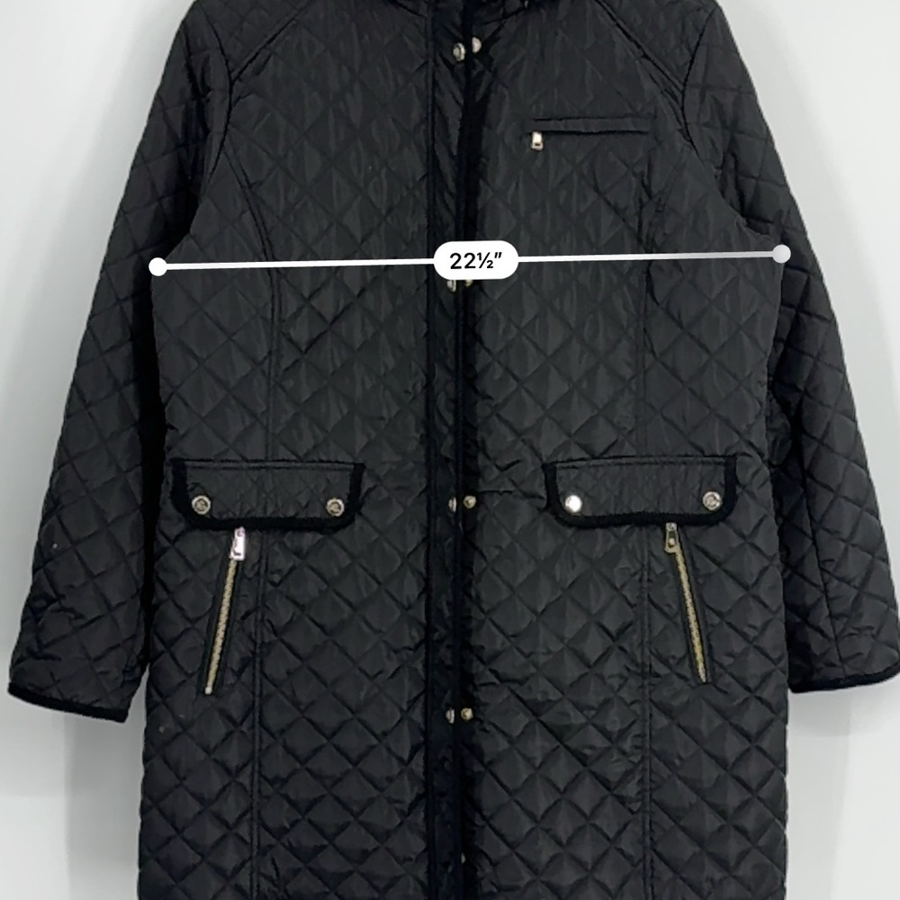 Ralph Lauren black quilted mid length winter jacket - Picture 8 of 13